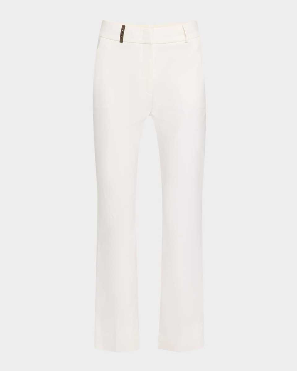 Side-Slit Cropped Stretch Pants